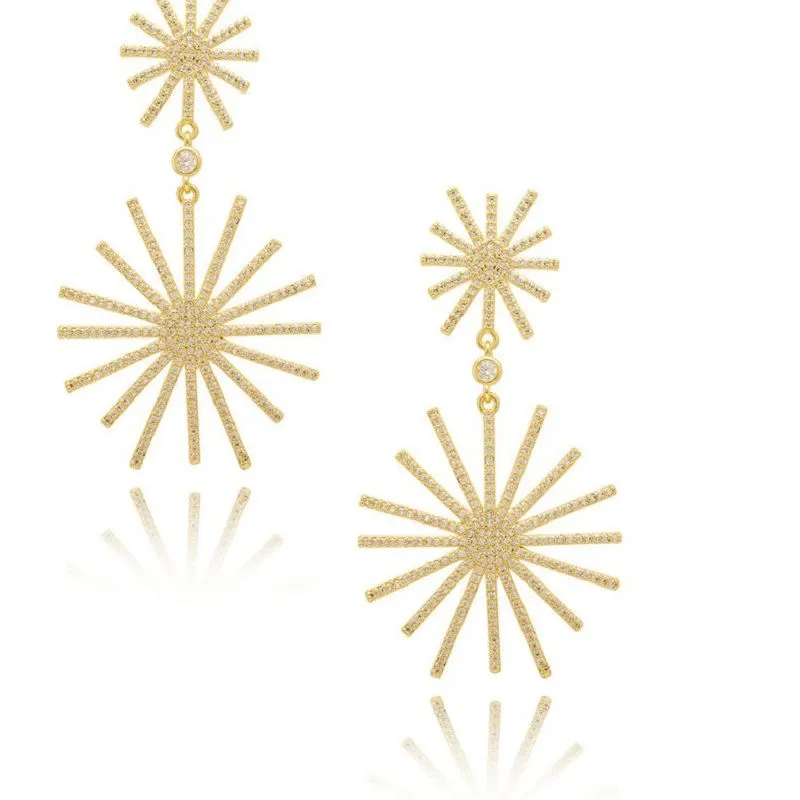 Didelis Micro Pave kabantis auskaras