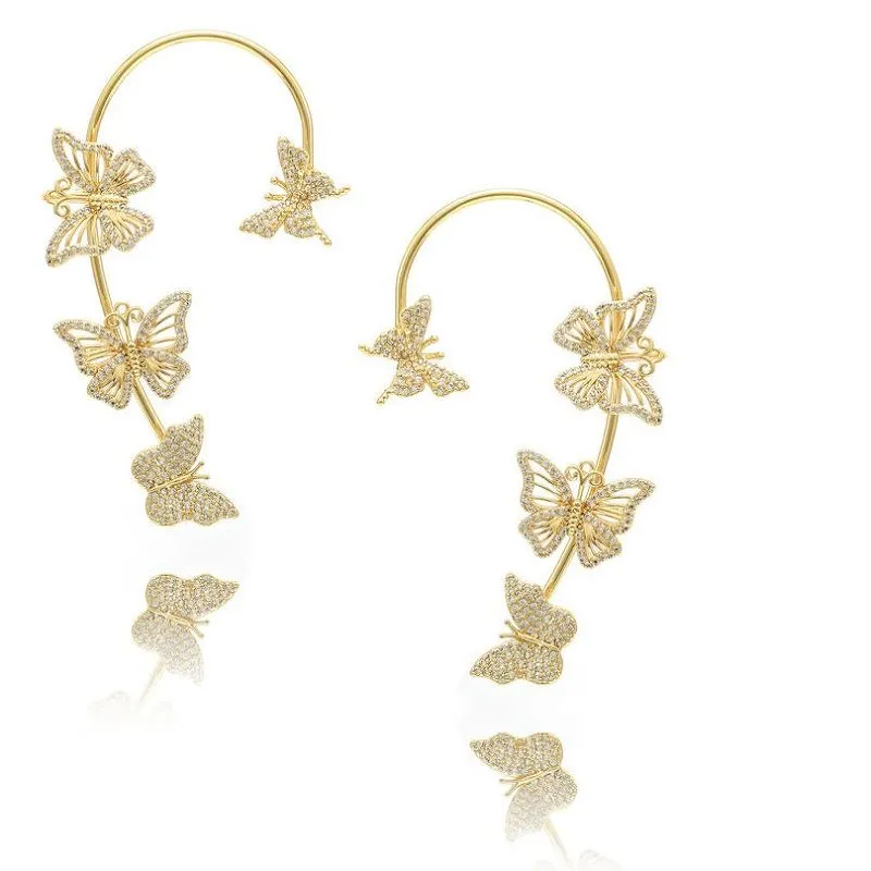 Drugelis Auskaras Rankogaliai Paauksuotas