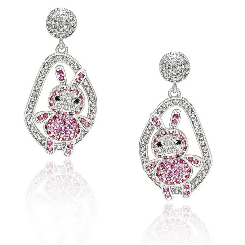 Mielas triušio gyvūno auskaras