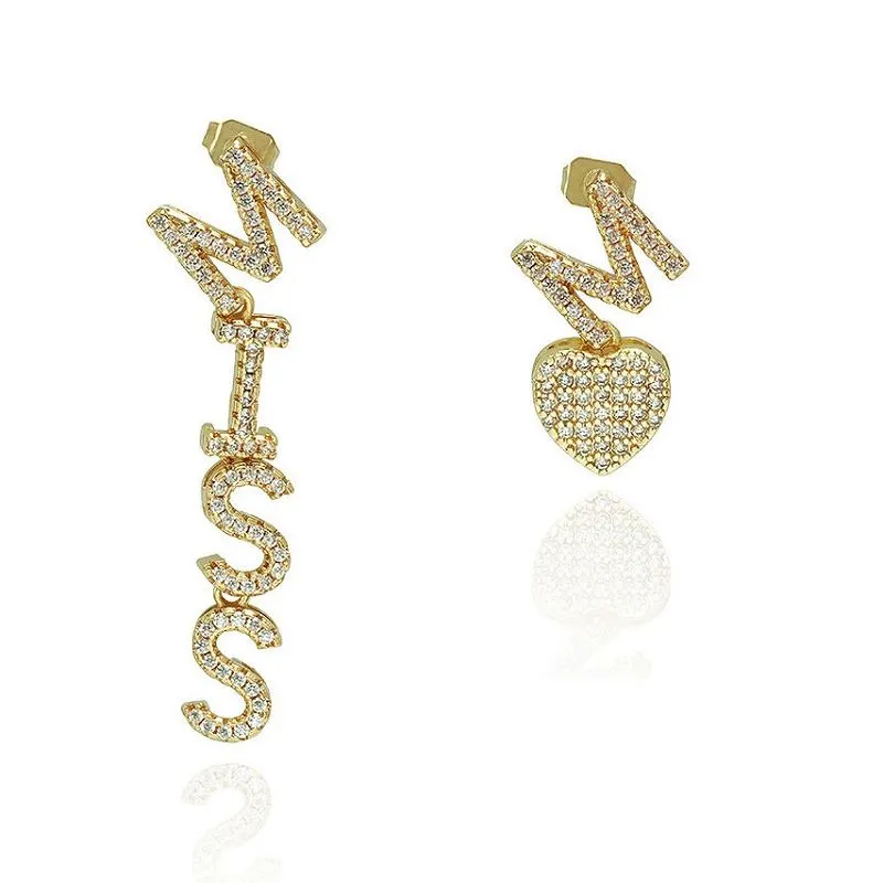 Diy Miss Letter Initial auskarai