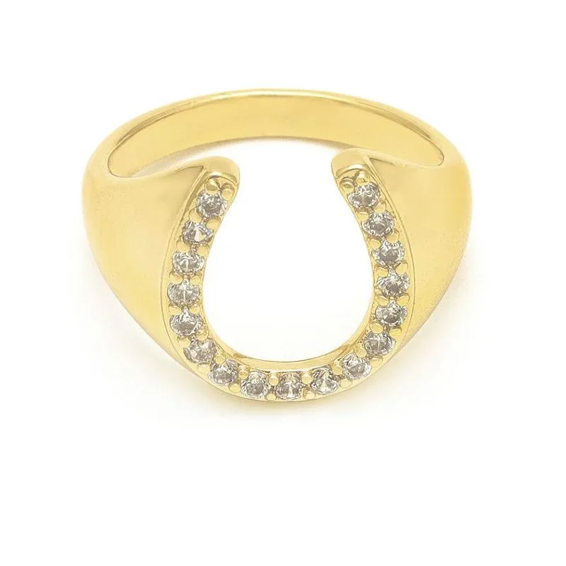 Madingas U formos moteriškas žiedas