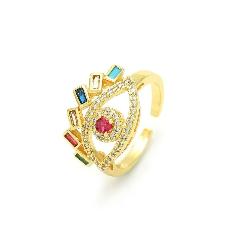 Reguliuojamas auksu padengtas piktos akies žiedas