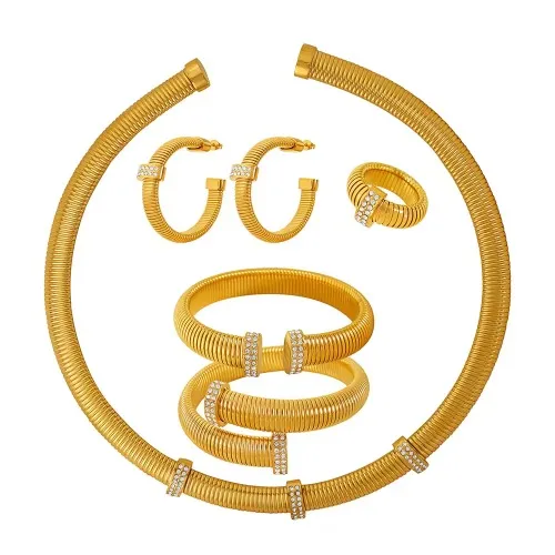 Auskarų apykaklės papuošalų rinkinys